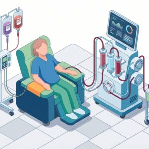 Изометрическая иллюстрация системы капельниц для очистки крови при выводе из запоя методом плазмафереза